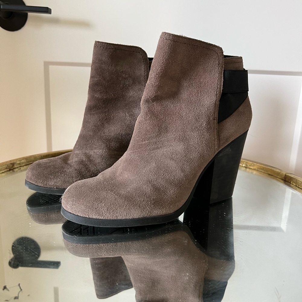 Women's Brownish Grey Suede Ankle Boots